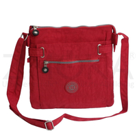 Bag Street - Uni Crossbody Bag Stofftasche Umhngetasche Schultertasche - Rot