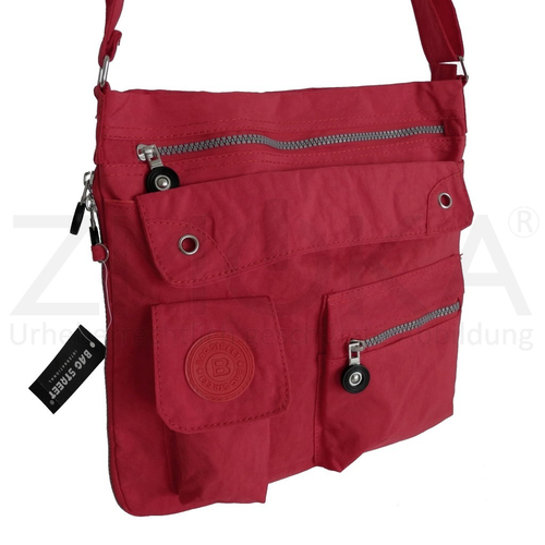 Bag Street - Damen Herren Messengerbag Stofftasche Umhngetasche - Rot