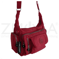 Bag Street - Uni Crossbody Bag Stofftasche Umhngetasche Schultertasche - Rot