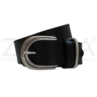 Tom Tailor - Leder Damen Gürtel Womans Belt Dornschließe - Schwarz  75 cm