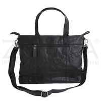Branco - edle echt Leder Damen Umhngetasche Schultertasche - Schwarz