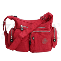 Bag Street - Crossbody Bag Stofftasche Umhängetasche Schultertasche - Rot