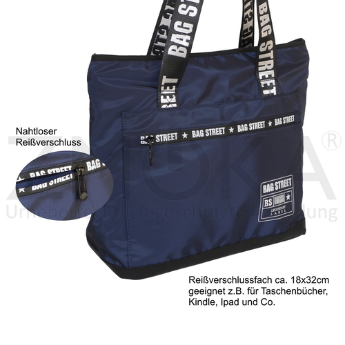 presented-by-ZMOKA-Bag-Street-leichter-Damen-Shopper-Schultertasche-Handtasche-Navy-ProduktID-BGS-DHAT-2147-1-NV-img_alt_3