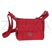 Bag Street - Crinkle Damen Umhngetasche Stofftasche Handtasche - Rot