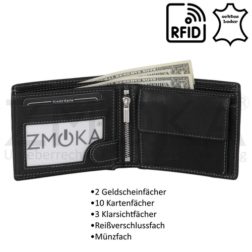 presented-by-ZMOKA-Wild-Things-Only-Leder-Herren-Geldboerse-Portemonnaie-Geldbeutel-Schwarz-ProduktID-WTO-HGB-5501N-BK-img_alt_3