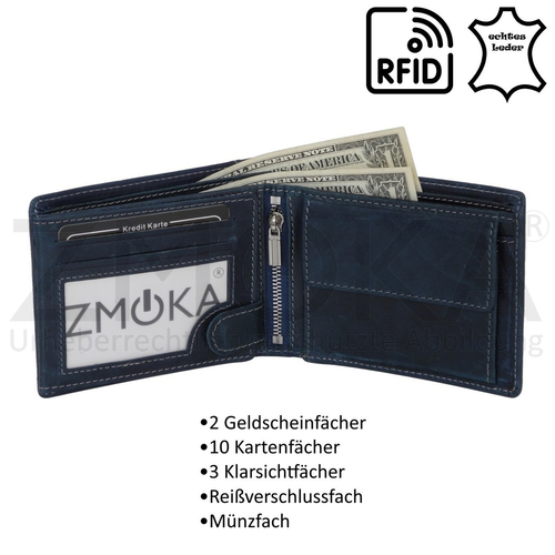 presented-by-ZMOKA-Wild-Things-Only-Leder-Herren-Geldboerse-Portemonnaie-Geldbeutel-Blau-ProduktID-WTO-HGB-5501N-BU-img_alt_3